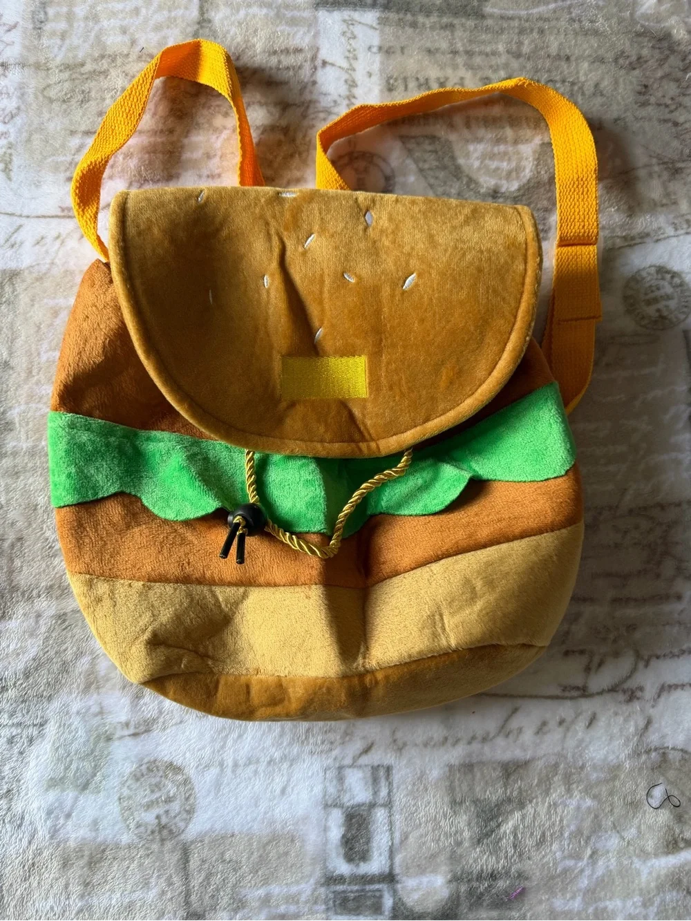 SHEIN Plush Hamburger Kids Shoulder Bag in Yellow, Brown & Green